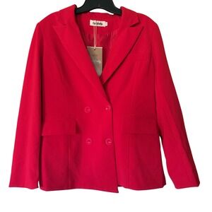 SusieLady Red Double Breasted Blazer Jacket